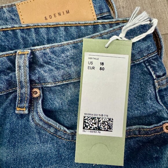 H&M &Denim Vintage High-Waisted Jean Shorts – Size 18 - Picture 5 of 5